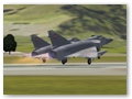 Dassault Mirage IIIS beim Start in Buochs (FS9, Isra)